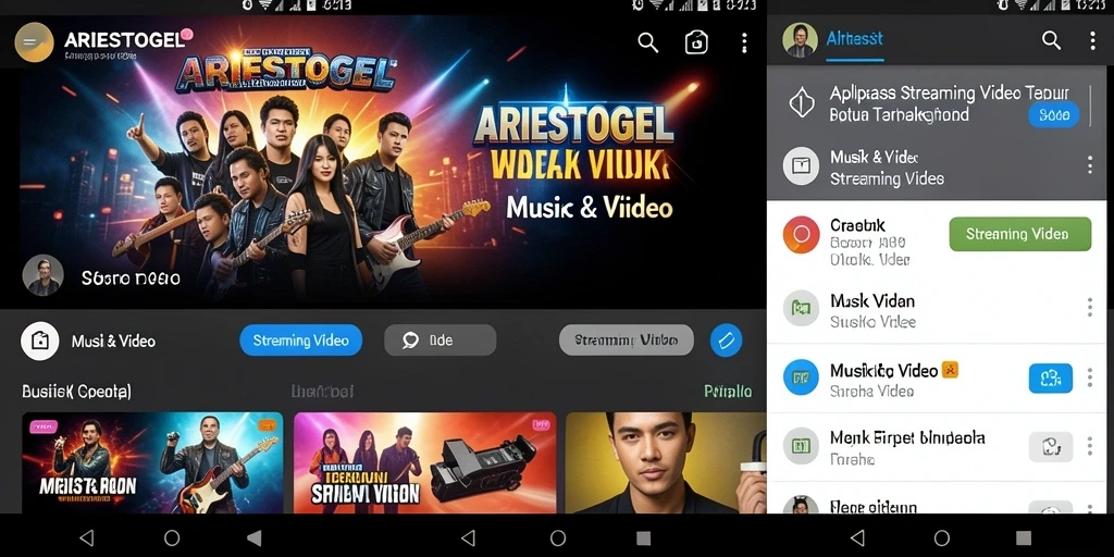Antarmuka pengguna ARIESTOGEL dengan fitur Streaming Video yang menarik.