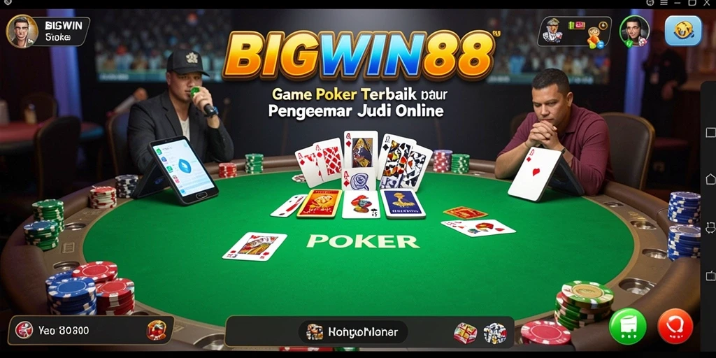 Tampilan antarmuka game Poker BIGWIN88 yang menarik dan intuitif.
