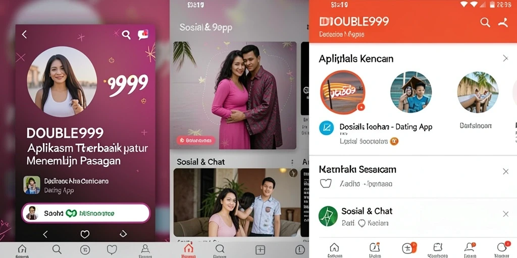 Tampilan antarmuka pengguna aplikasi DOUBLE999 yang menarik dan fungsional.