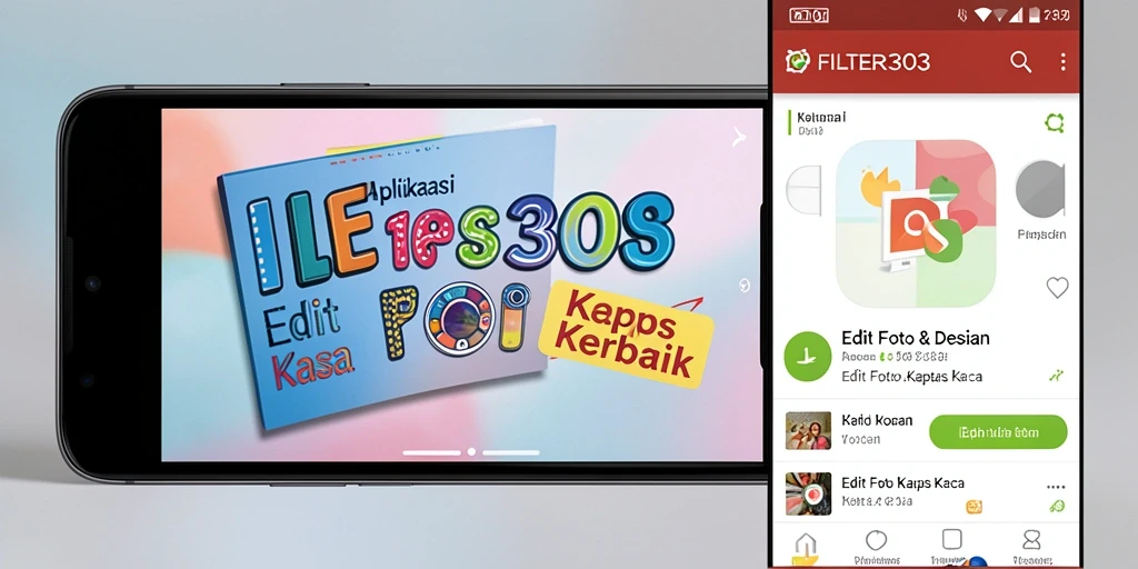 Antarmuka pengguna FILTER303 yang modern dan fungsional untuk edit foto kertas kaca.