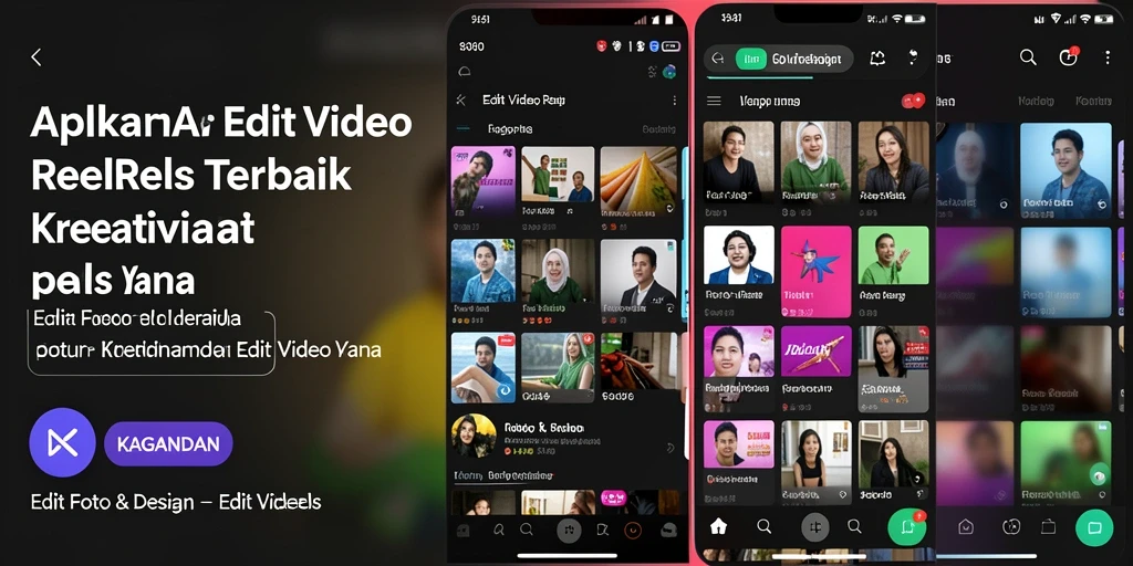 Antarmuka aplikasi KAGANDAN untuk pengeditan video Reels yang menarik.