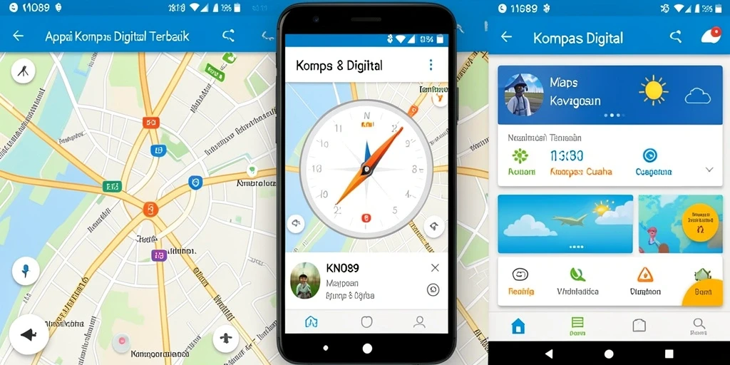 Antarmuka pengguna KNO89 menampilkan kompas digital yang modern dan intuitif.