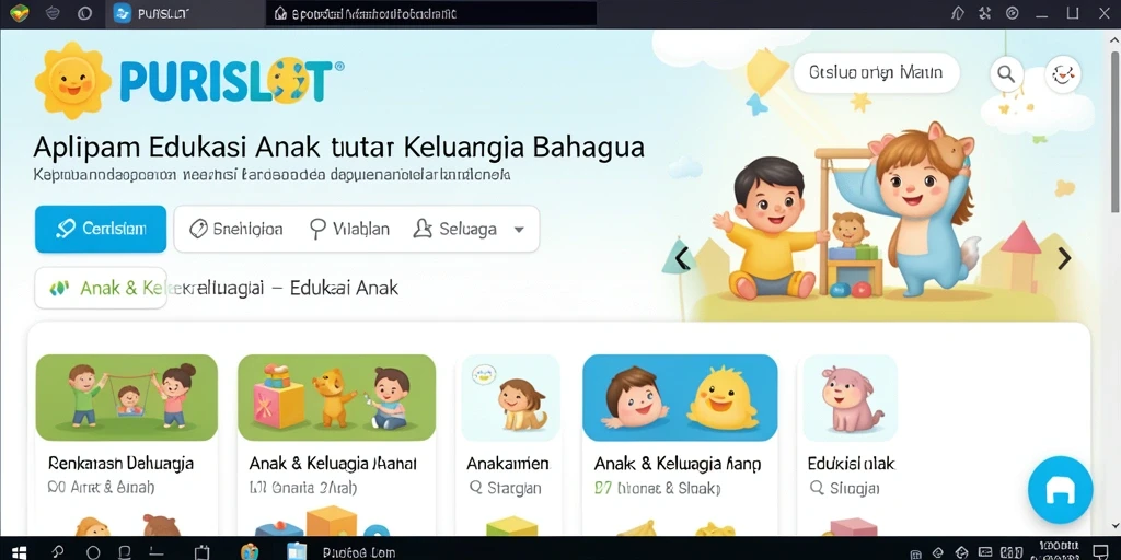 Tampilan antarmuka PURISLOT yang ramah anak dan edukatif.