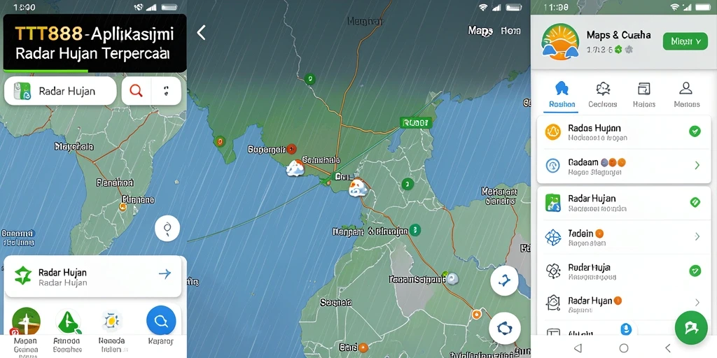 Tampilan antarmuka TTT888 dengan fitur Radar Hujan yang informatif.