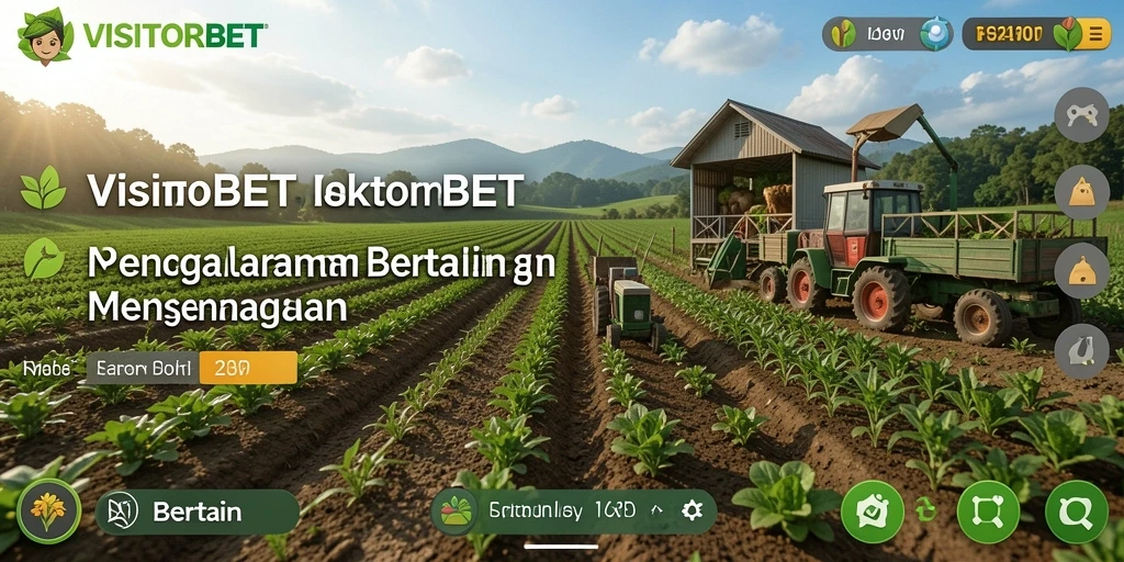 Antarmuka menarik dalam <strong>VISITORBET</strong> menampilkan lahan pertanian yang berwarna-warni dan beragam tanaman.