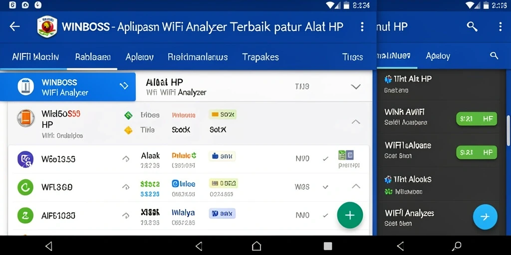 Antarmuka WINBOSS menampilkan analisis jaringan WiFi dengan mudah dan jelas.